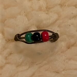 Green, Blue, & Red Coil Ring